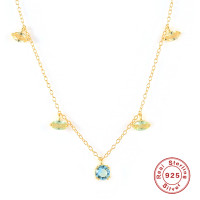 Gold-Plated Crystal Station Necklace
