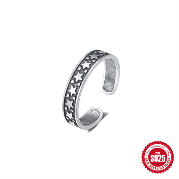 Sterling Silver Star Motif Cuff