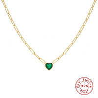 925 Silver Gold-Plated Heart Pendant Necklace