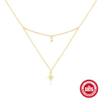 Gold-Plated Celestial Layered Necklace