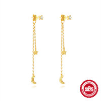 Gold-Plated Celestial Dangle Earrings