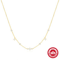 Gold-Finished Cubic Zirconia Station Necklace