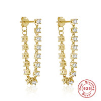 Gold-Tone Cubic Zirconia Dangle Earrings