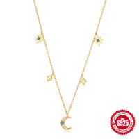 Gold-Plated Celestial Charm Necklace