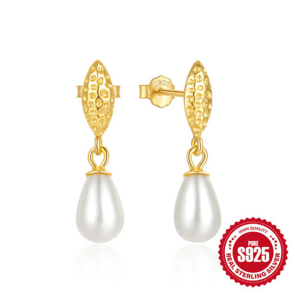 Gold-Plated Freshwater Pearl Drop Earrings