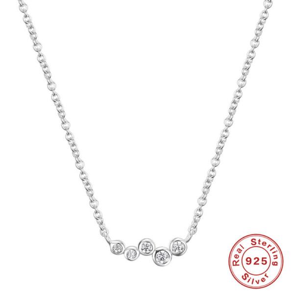Sterling Silver Geometric Station Necklace