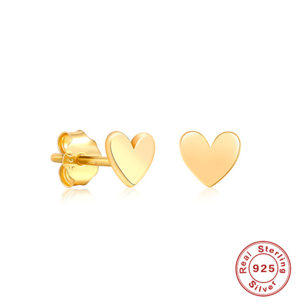Gold-Tone Heart Stud Earrings