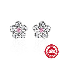 Sterling Silver Floral Stud Earrings