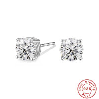 Sterling Silver Cubic Zirconia Stud Earrings