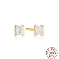 Gold-Plated Cubic Zirconia Stud Earrings