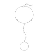 925 Silver Bezel-Set Chain Bracelet