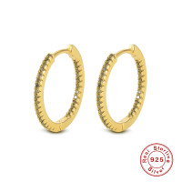 Gold-Finish Pavé Small Hoop Earrings