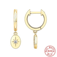 Gold-Plated Star Motif Huggie Earrings