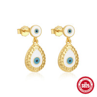 Gold-Tone Evil Eye Dangle Earrings