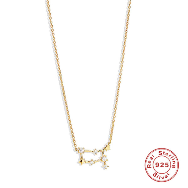 925 Silver Gold-Tone Constellation Pendant Necklace