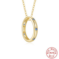 Gold-Plated Geometric Pendant Necklace