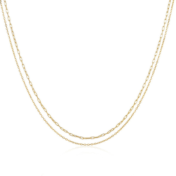 Gold-Tone Layered Chain Necklace