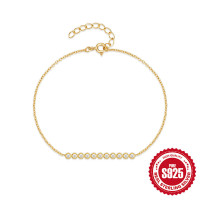 Gold-Tone Cubic Zirconia Chain Bracelet