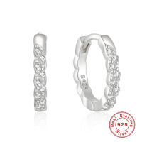 925 Silver Cubic Zirconia Huggie Earrings