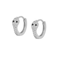 925 Silver Snake Motif Huggie Earrings