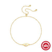 Gold-Finish Evil Eye Chain Bracelet