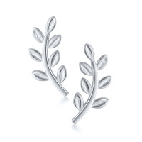 925 Silver Leaf Climber Earrings