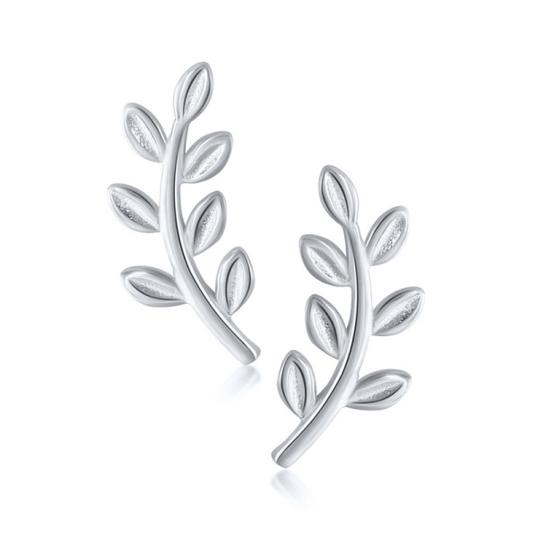 925 Silver Leaf Climber Earrings