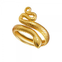 Gold Snake Motif Statement Ring