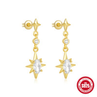 Gold-Tone Celestial Dangle Earrings