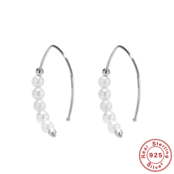 925 Silver Pearl Threader Earrings