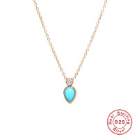 Turquoise Teardrop Pendant Necklace