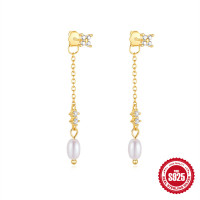 Gold-Tone Freshwater Pearl Dangle Earrings