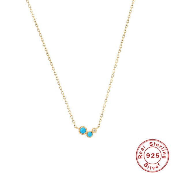 925 Silver Turquoise Minimalist Pendant Necklace