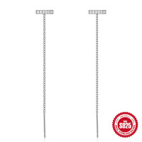 925 Silver Cubic Zirconia Threader Earrings