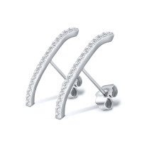 925 Silver Pavé Climber Earrings
