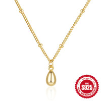 Gold-Plated Teardrop Pendant Necklace