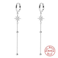 Sterling Silver Celestial Star Dangle Earrings