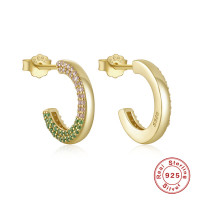 Gold-Finish Pavé Small Hoop Earrings