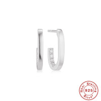 Sterling Silver Pavé Small Hoop Earrings