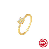 Gold-Plated Cubic Zirconia Minimalist Ring