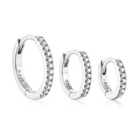 925 Silver Pavé Small Hoop Earrings