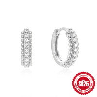 Sterling Silver Pavé Huggie Earrings