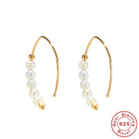 925 Silver Freshwater Pearl Hoop Earrings