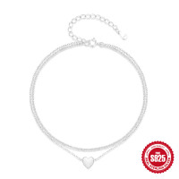 925 Silver Layered Heart Necklace