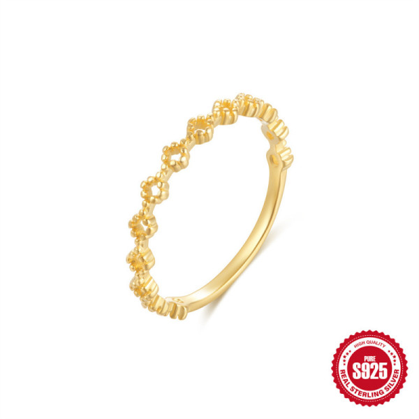 Gold-Plated Geometric Band Ring