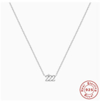 925 Silver Minimalist Number Pendant Necklace