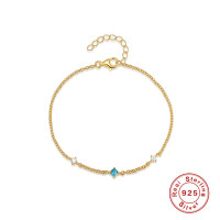 925 Silver Gold-Plated Chain Bracelet
