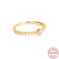 Gold-Plated Cubic Zirconia Solitaire Ring
