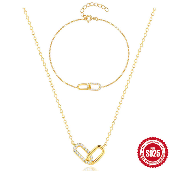 Gold-Plated Pavé Heart Pendant Necklace