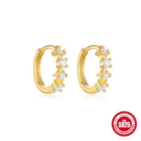 Gold-Tone Cubic Zirconia Huggie Earrings